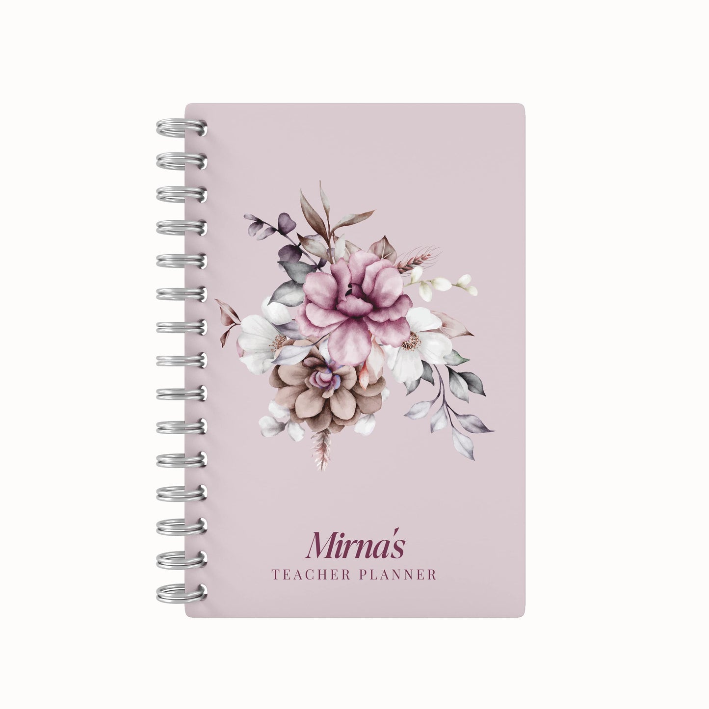 Vintage Mauve Flower - Teacher Planner