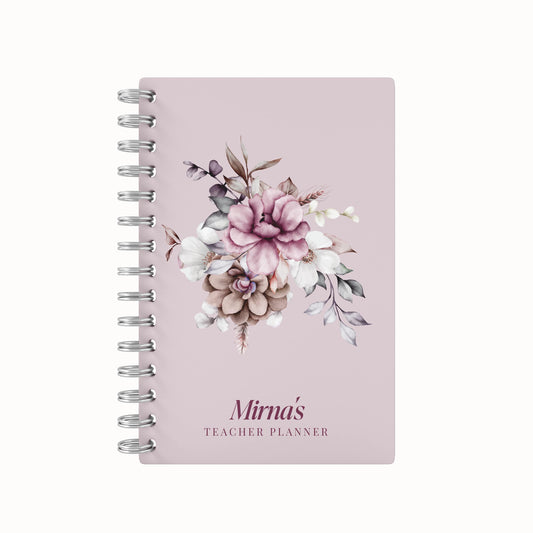 Vintage Mauve Flower - Teacher Planner