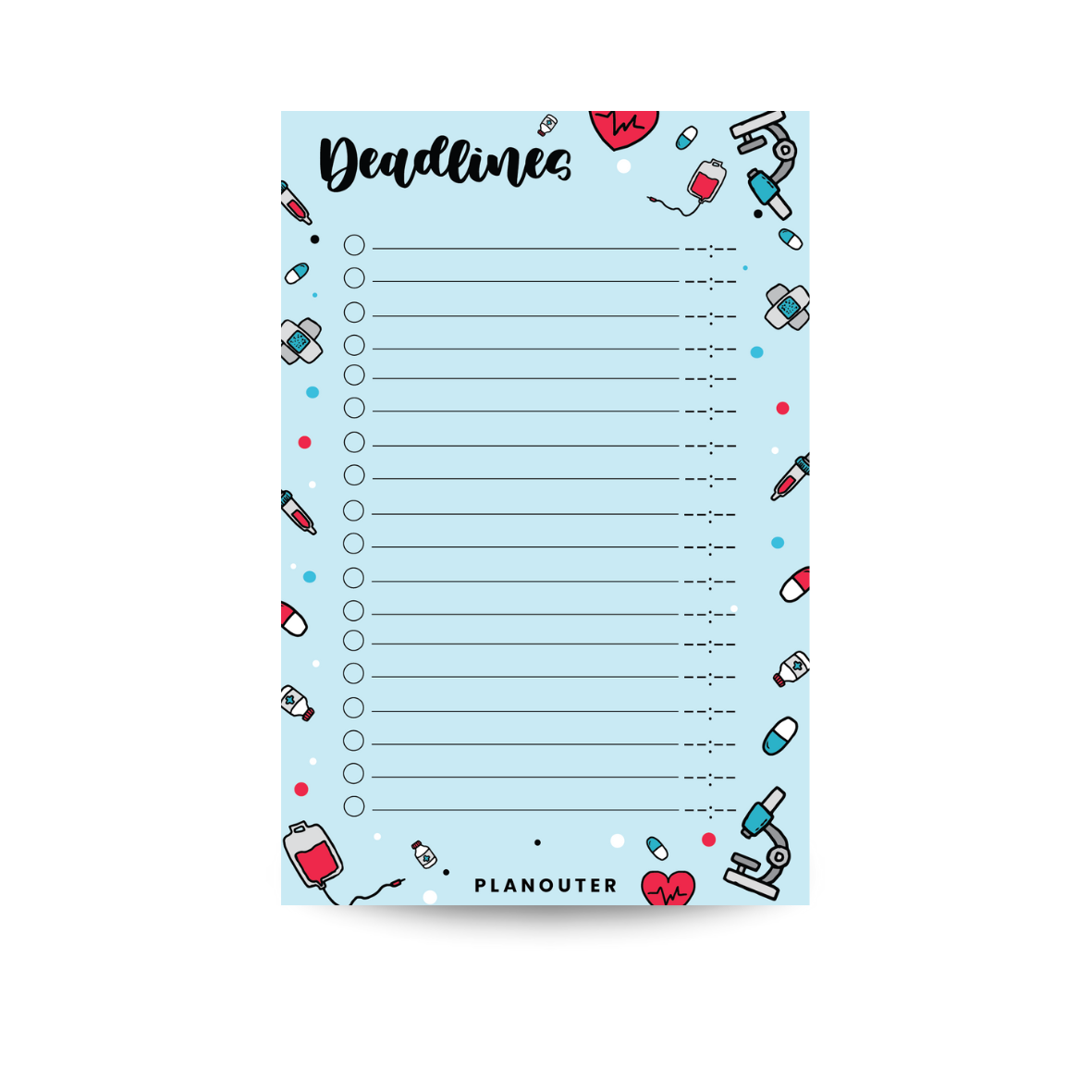 Deadlines Notepad - Doctor Blue