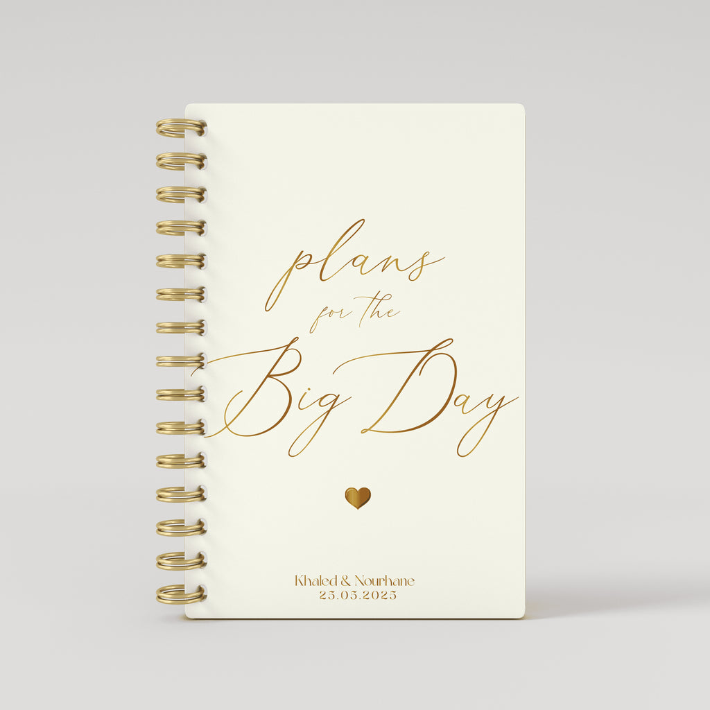 Plans for the Big Day - Beige - Gold Foil Wedding Planner