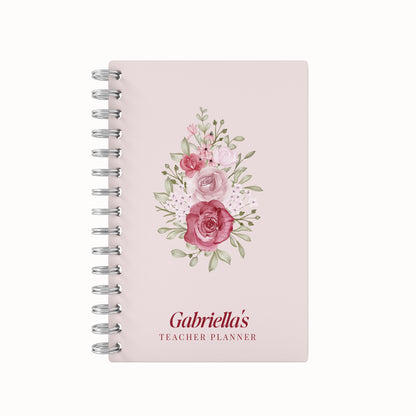 Vintage Pink Flower - Teacher Planner
