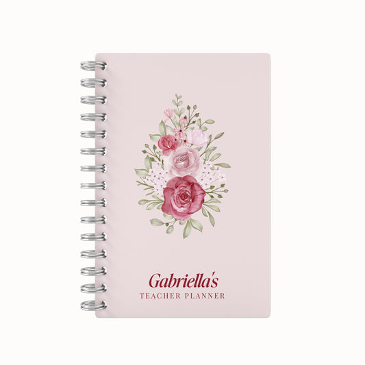 Vintage Pink Flower - Teacher Planner
