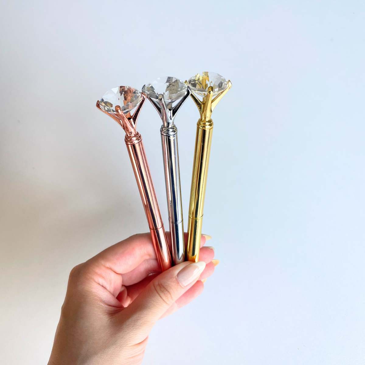Gold Engraved Diamond Pen - Blue Ink