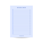 Deadlines Notepad - Blue