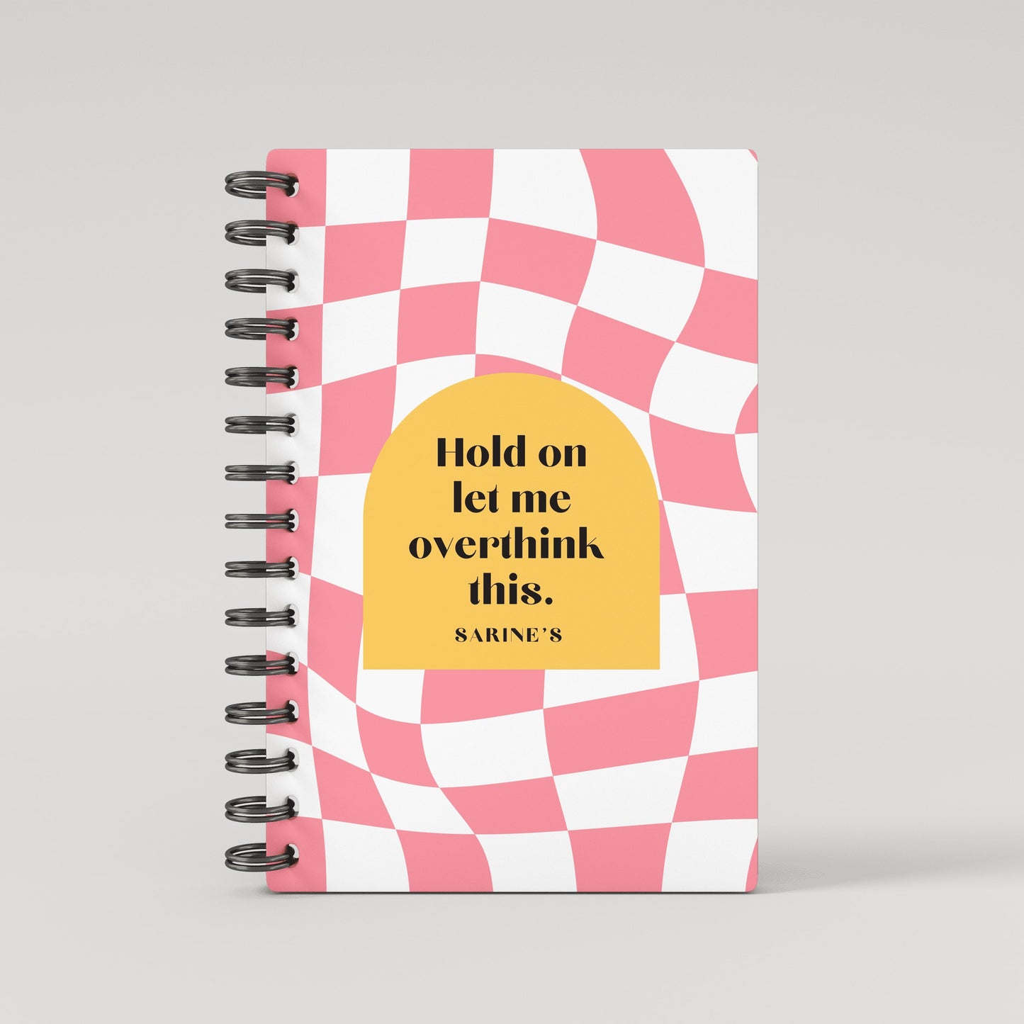 Checkered Pink Lined Notebook