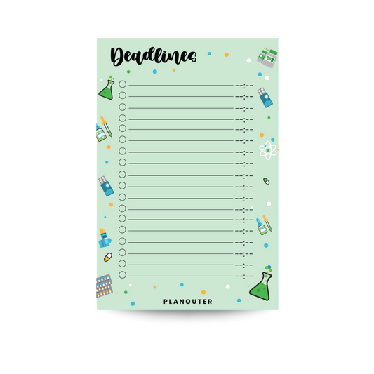 Deadlines Notepad - Pharmacist Green