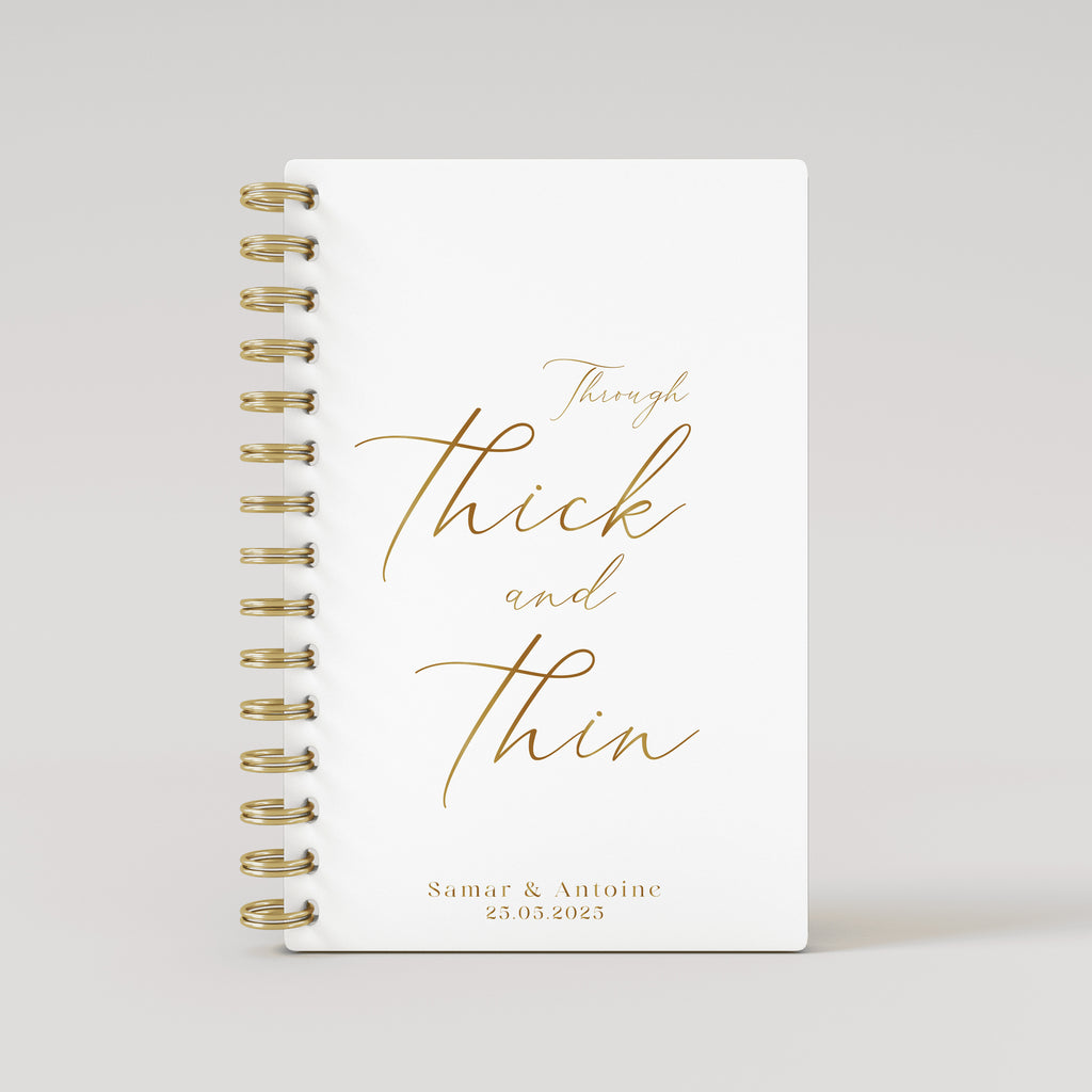 Thick & Thin - White - Gold Foil Wedding Planner