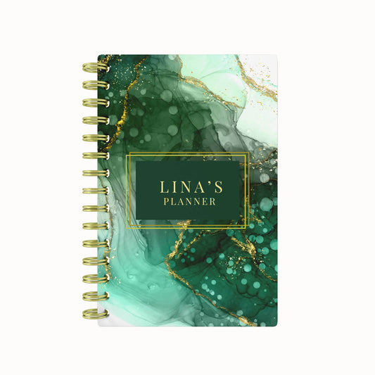 Marbles Lined Notebook - Green