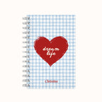 Dream Life Heart Lined Notebook - Blue