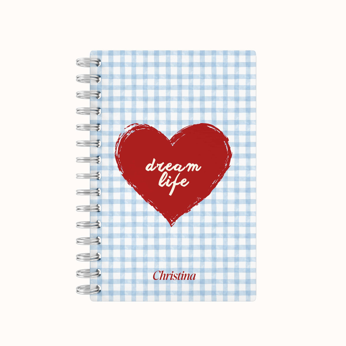 Dream Life Heart Lined Notebook - Blue