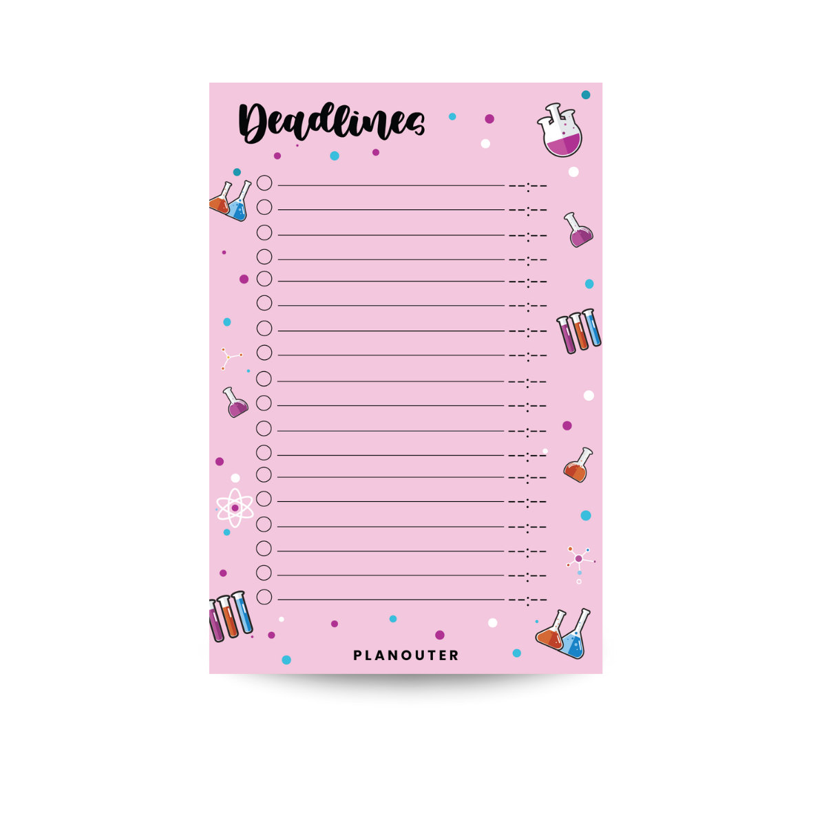 Deadlines Notepad - Chemist Pink