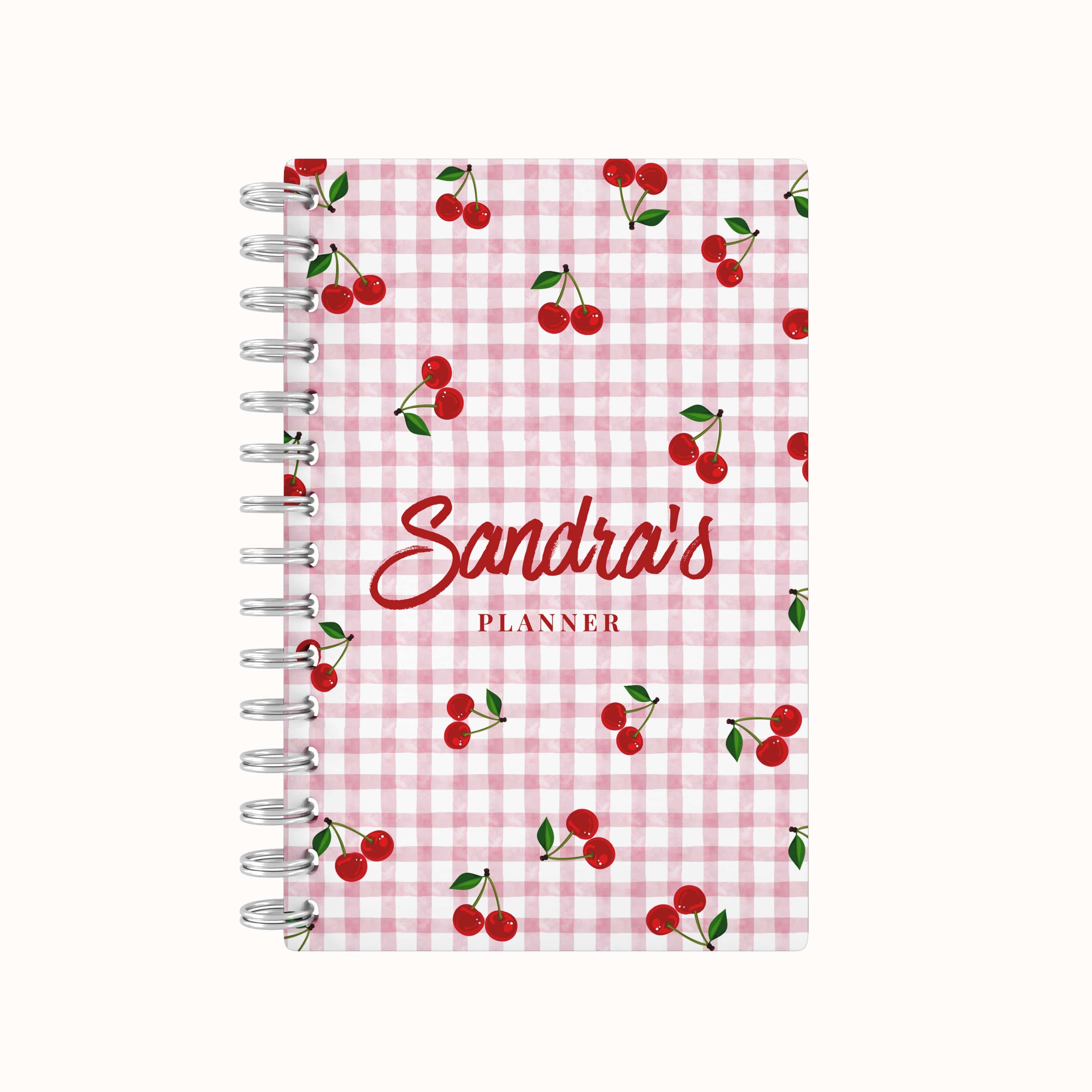 Checkered Cherries 2026 Daily Planner - Pink