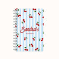 Stripes Cherries 2026 Desk Planner - Blue
