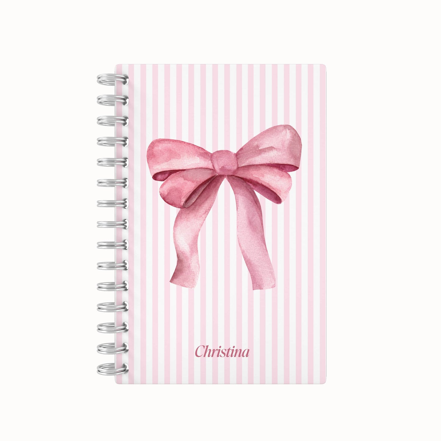 Pink Bow Undated Daily Planner - Pink