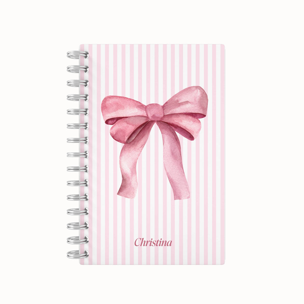 Pink Bow Desk Planner - Pink
