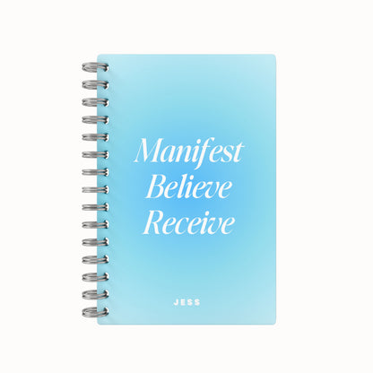 Manifest Believe Receive 2026 Desk Planner - Gradient Blue