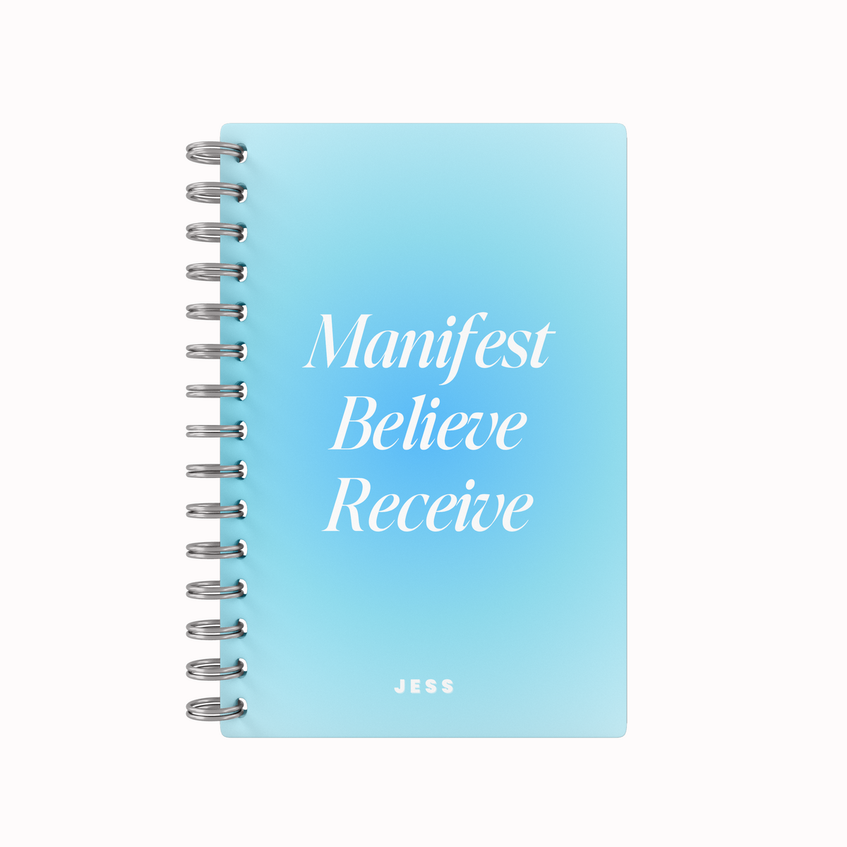 Manifest Believe Receive Lined Notebook - Gradient Blue