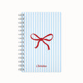 Red Bow Lined Notebook - Blue
