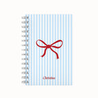 Red Bow Lined Notebook - Blue