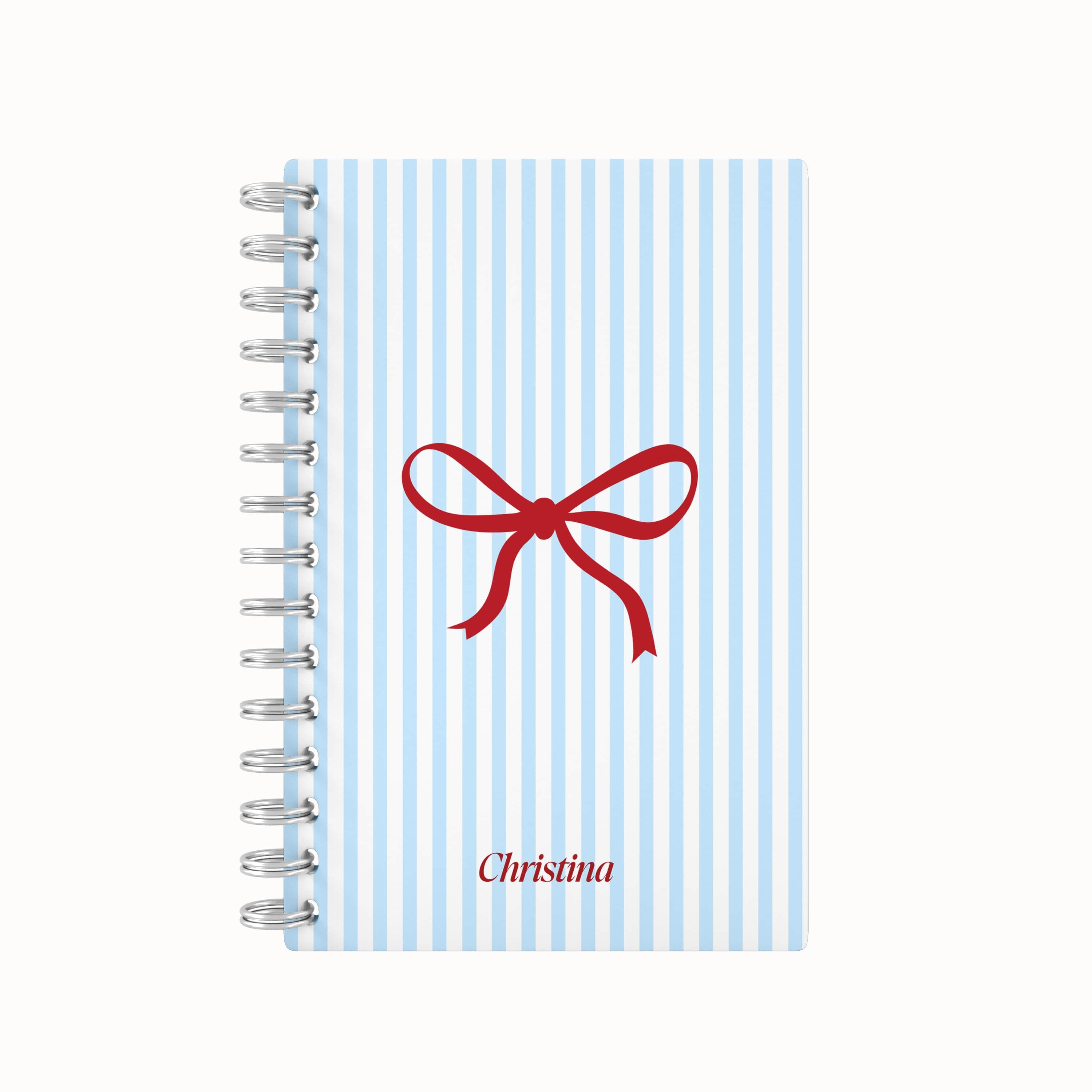 Red Bow Lined Notebook - Blue