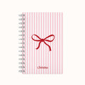 Red Bow Lined Notebook - Pink