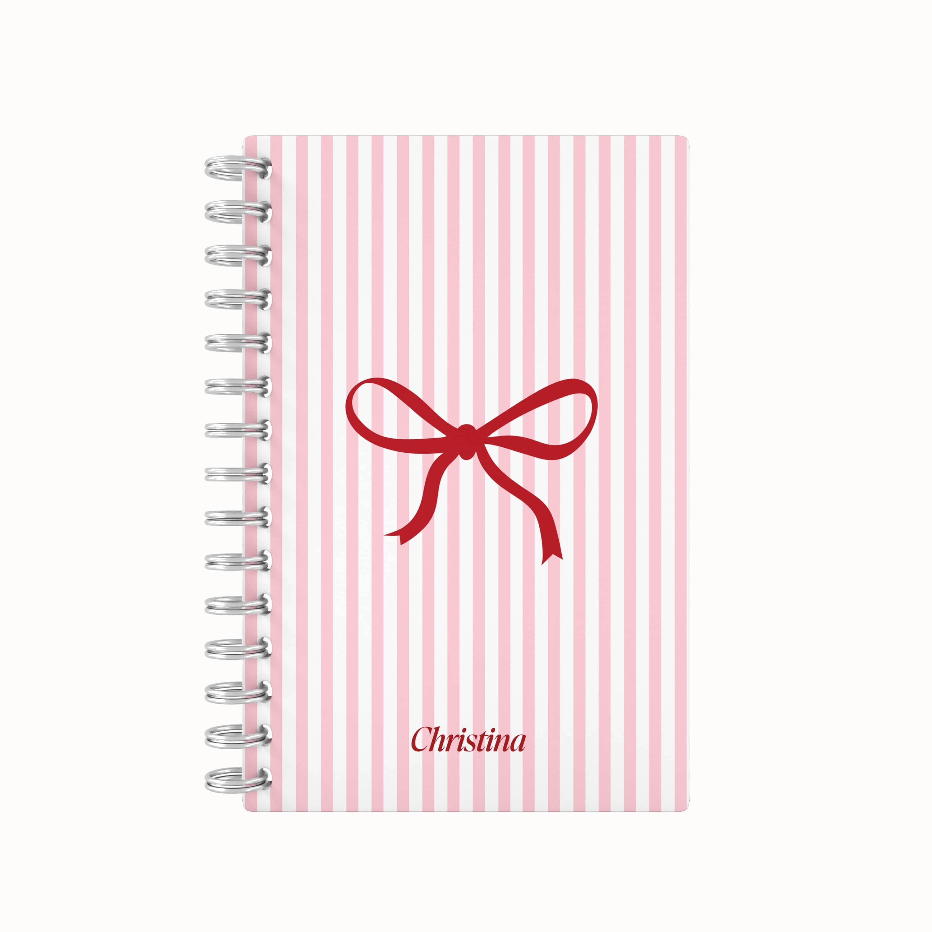 Red Bow Desk Planner - Pink