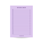 Deadlines Notepad - Purple