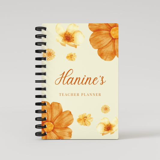 Orange Flowers - Teacher Planner