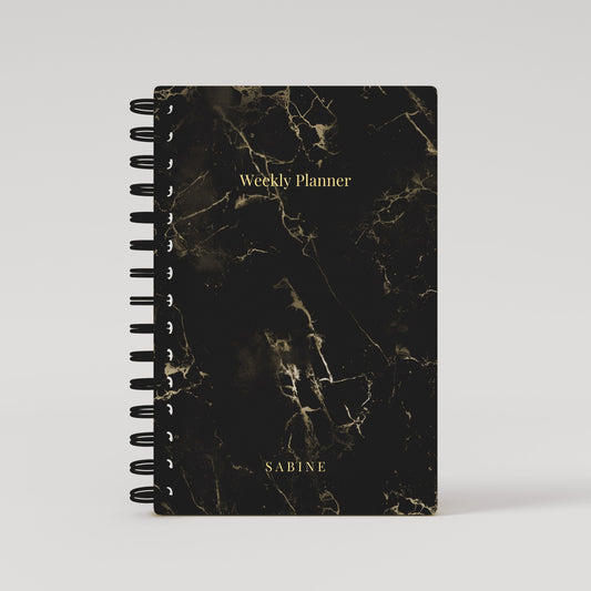 Black & Gold Marble Weekly Agenda