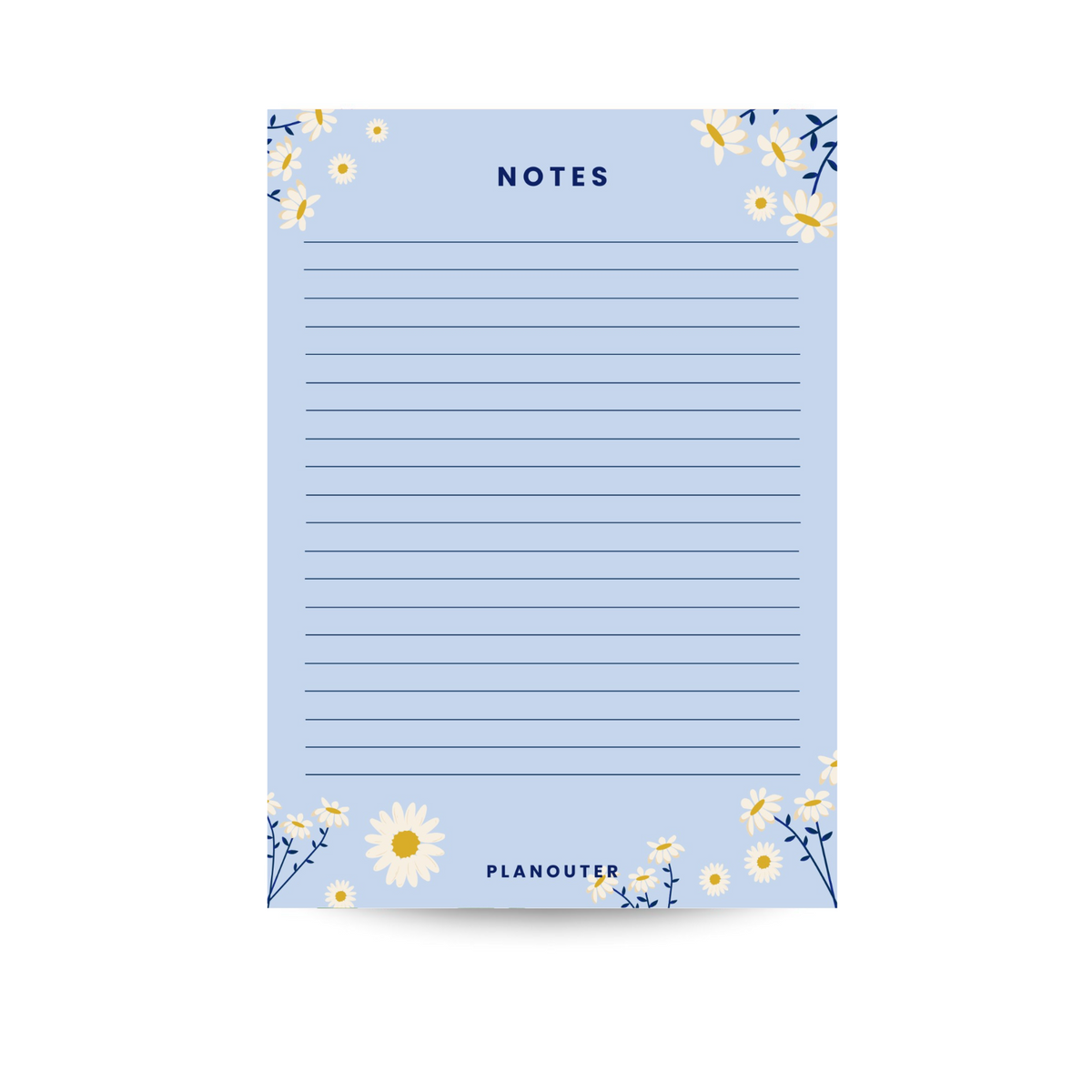 Notepage Blue Daisy Blue Notes Notepad – PlanOuter