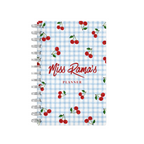 Cherries Checkered Blue - Teacher Planner