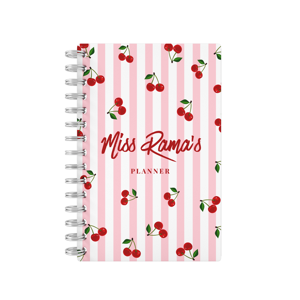Cherries Stripes Pink - Teacher Planner