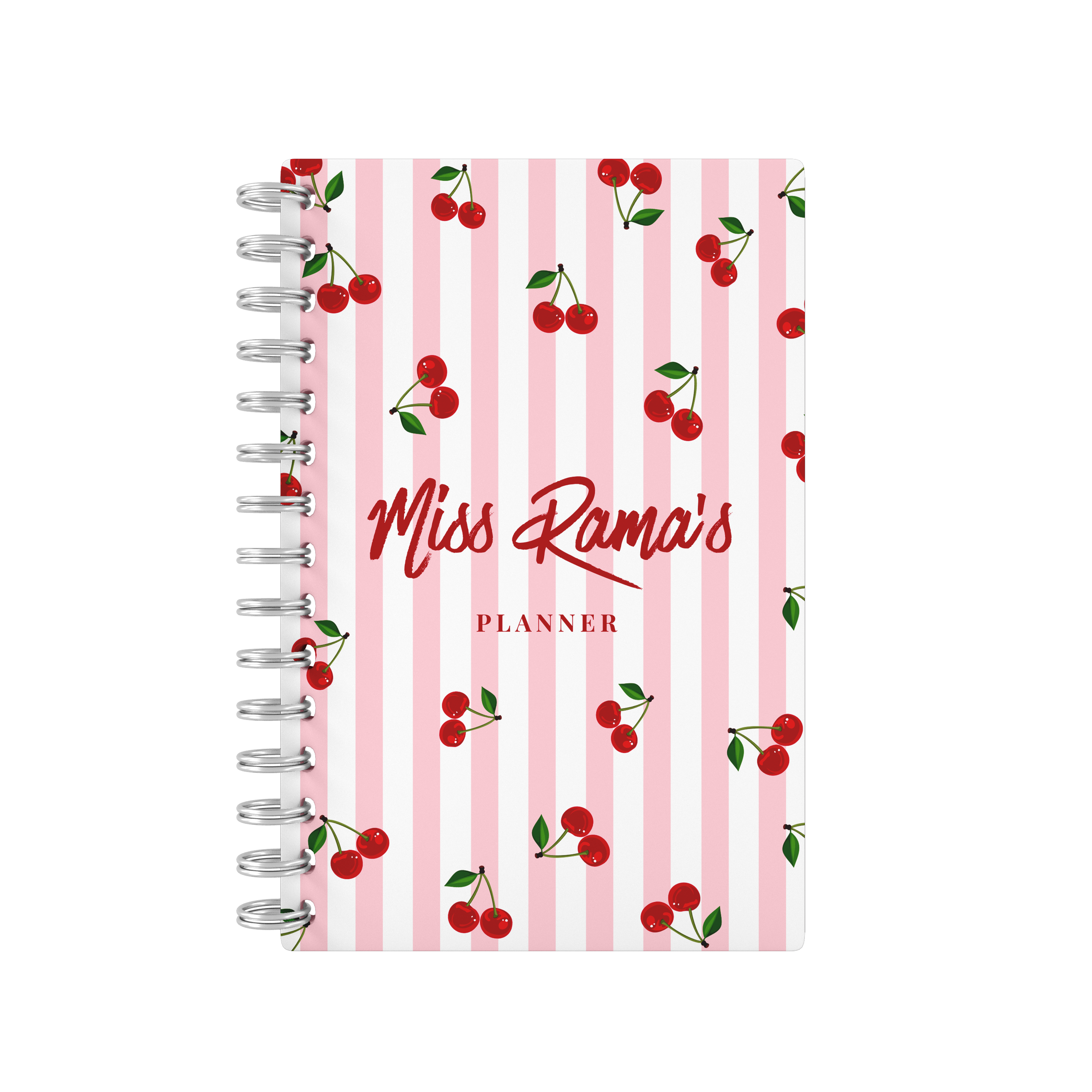 Cherries Stripes Pink - Teacher Planner