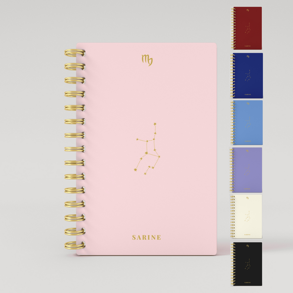 Leather Zodiac Sign Lined Notebook