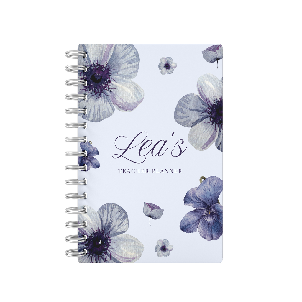 Grey Flowers - Teacher Planner