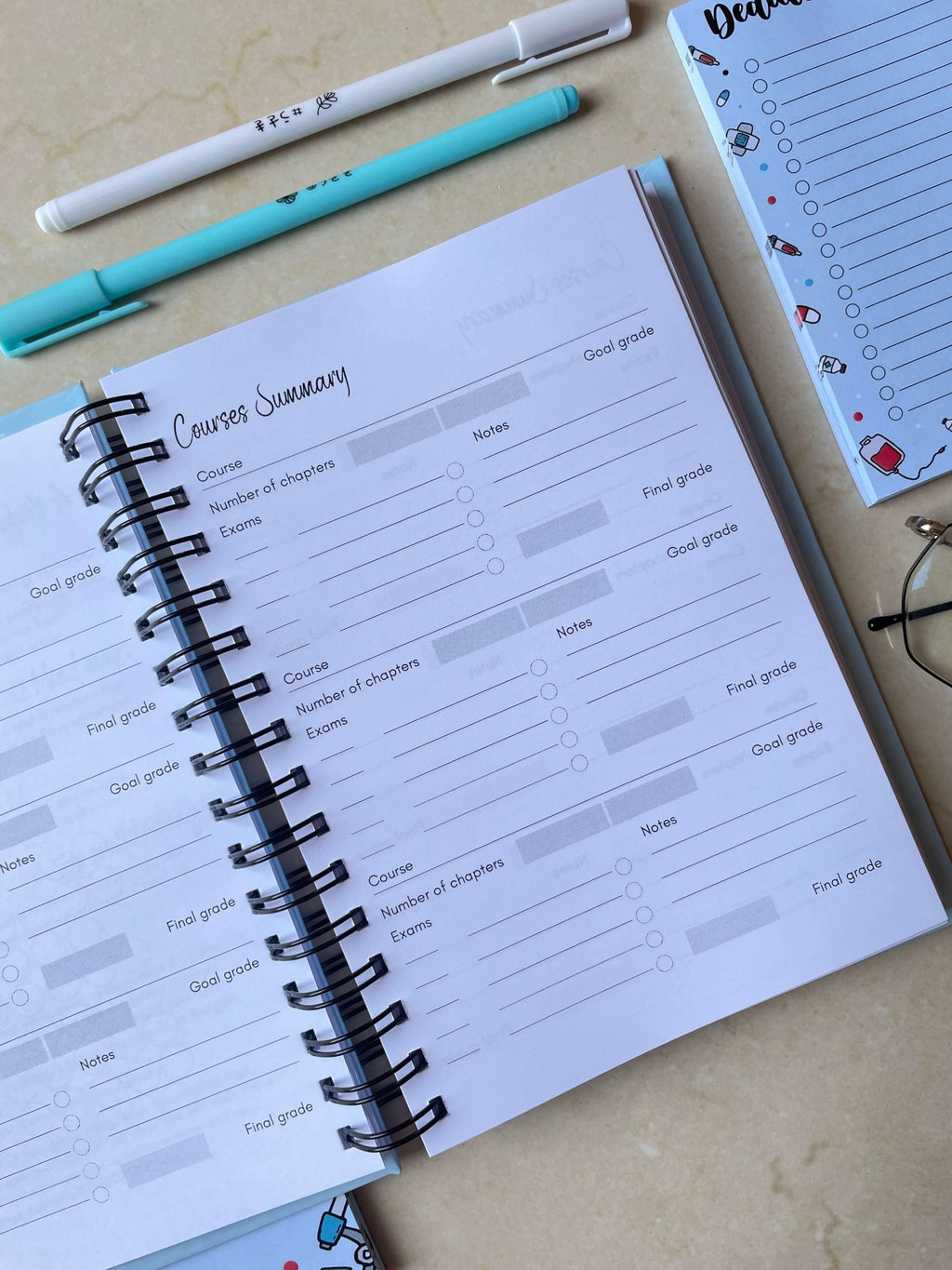 Funky Orange Blue Abstract Student Planner