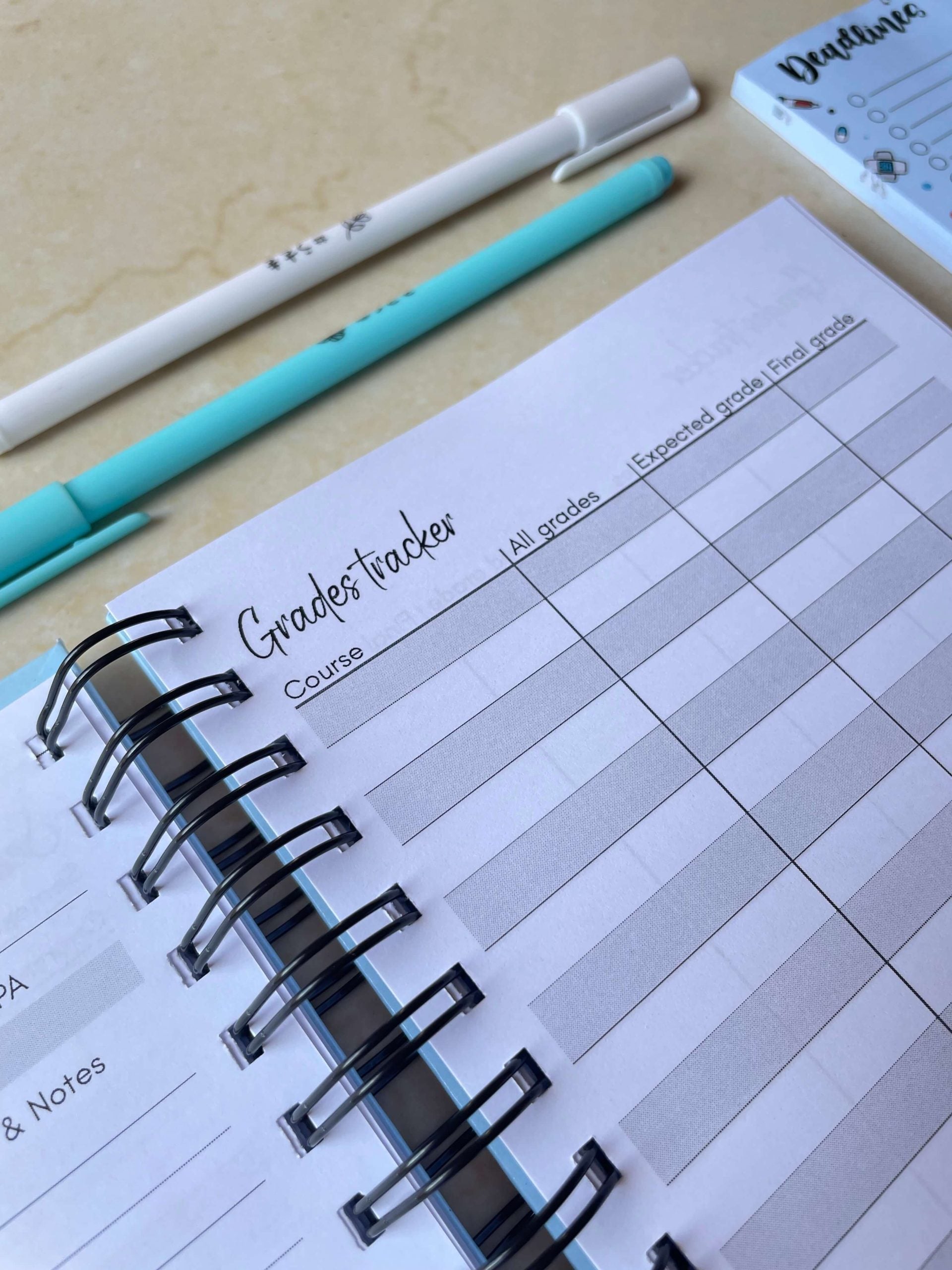 Funky Orange Blue Abstract Student Planner