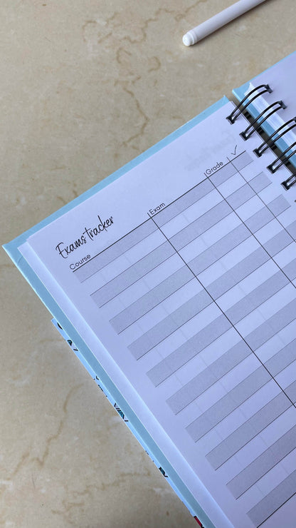 Aqua Gold Hue Marble Student Planner