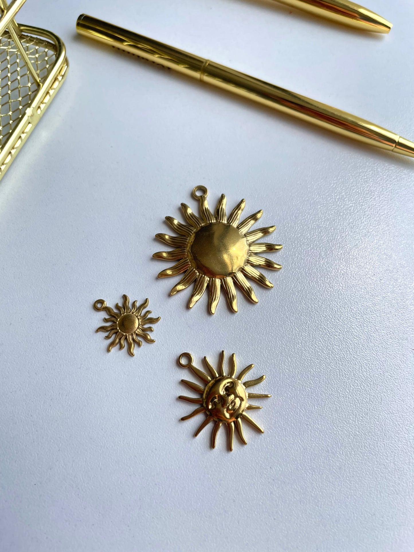 Smiling Sun - Leather Journal Charm