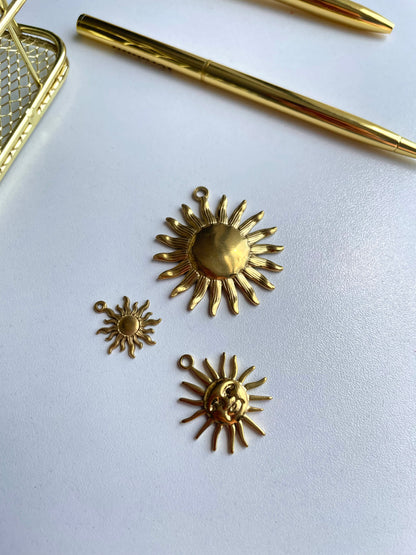 Smiling Sun - Leather Journal Charm