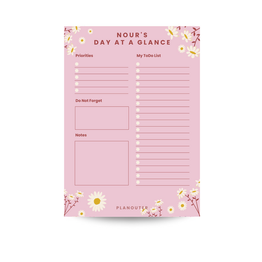 Daily Notepad - Daisy Pink