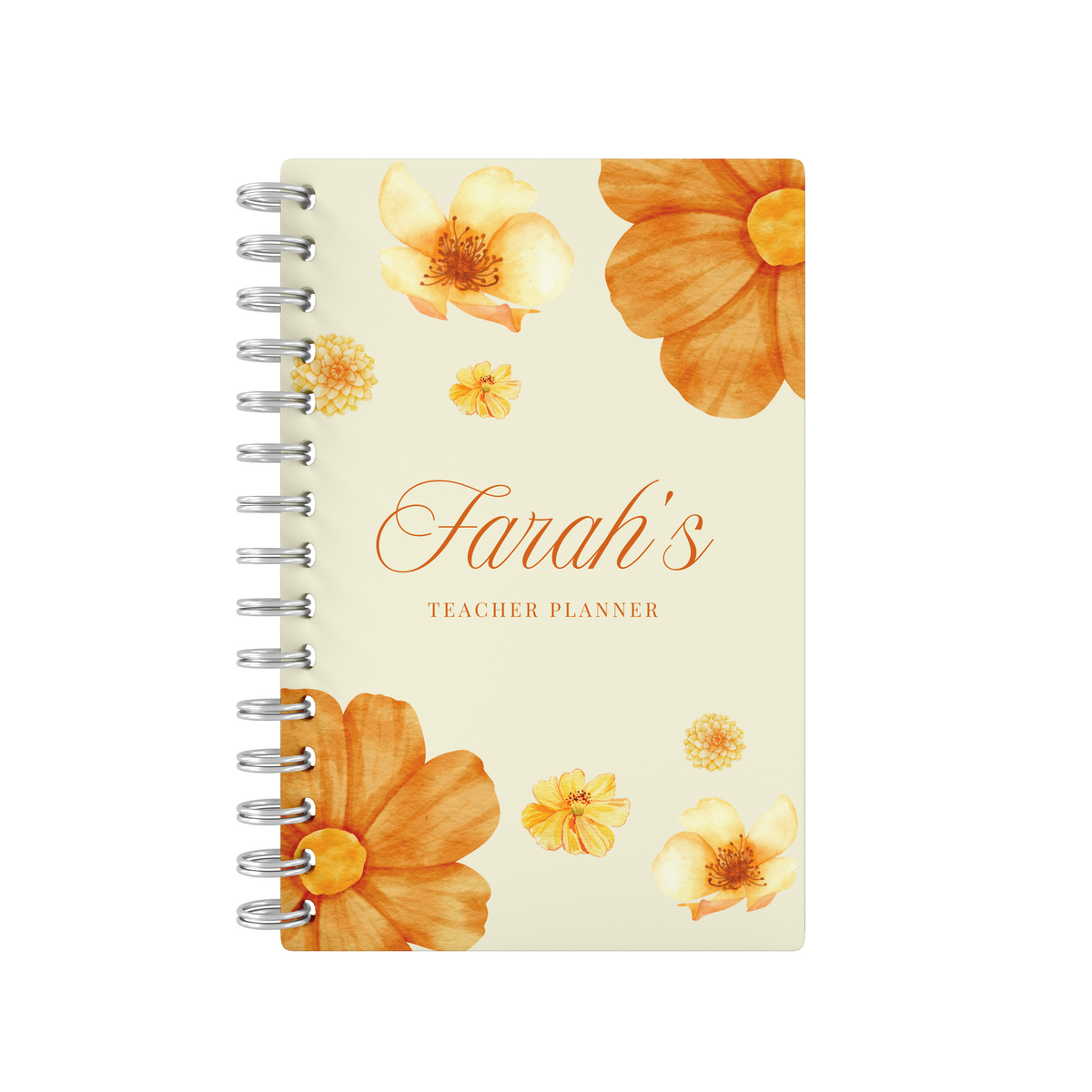 Orange Flowers - Teacher Planner