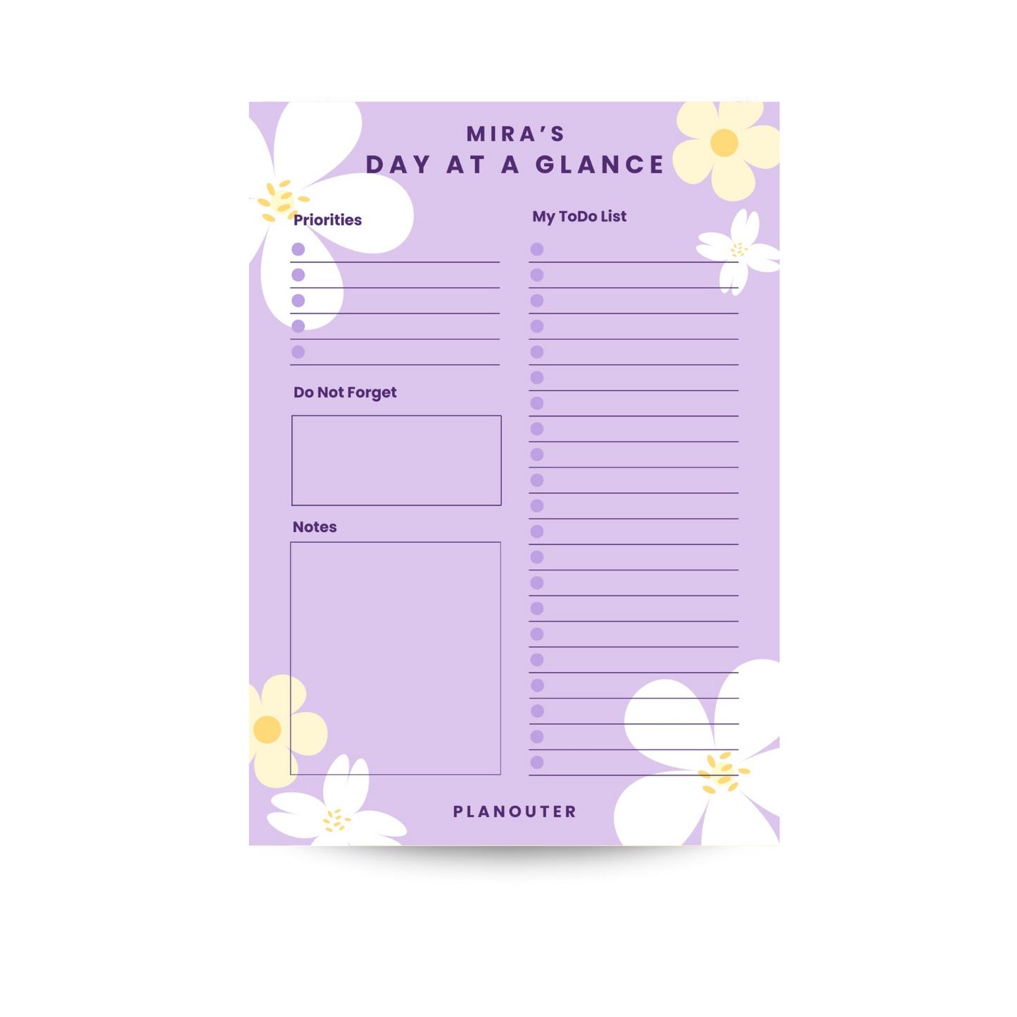 Daily Notepad - Dreams Purple