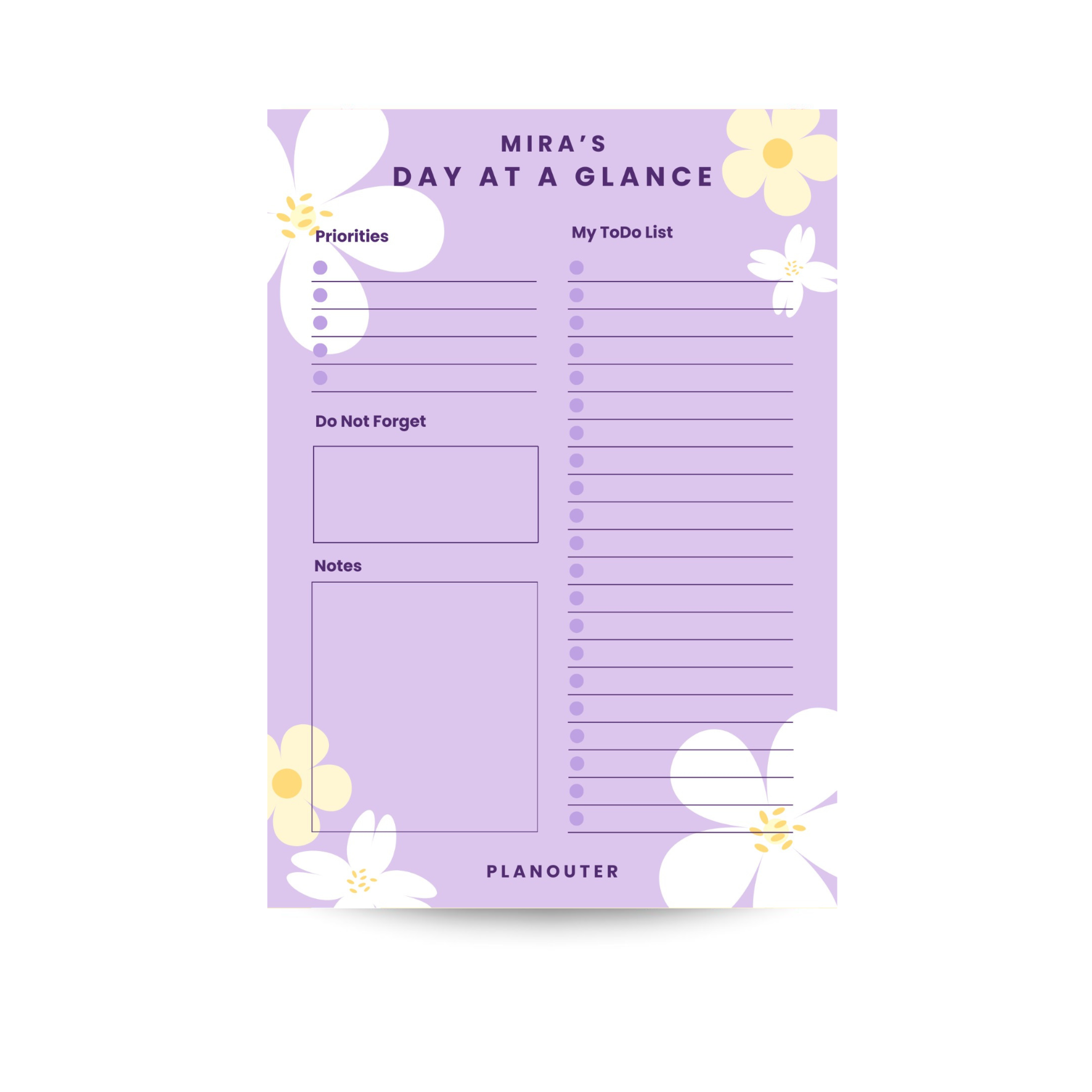 Daily Notepad - Dreams Purple