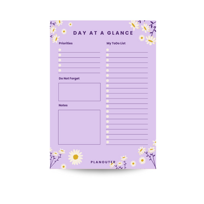 Daily Notepad - Daisy Purple