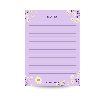 Daisy Purple Notes Notepad