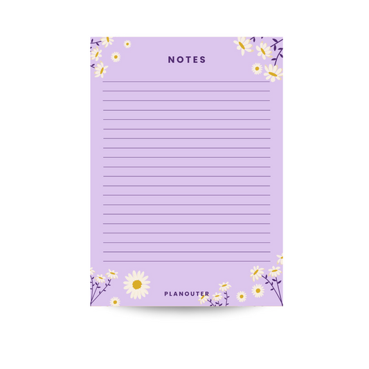 Daisy Purple Notes Notepad