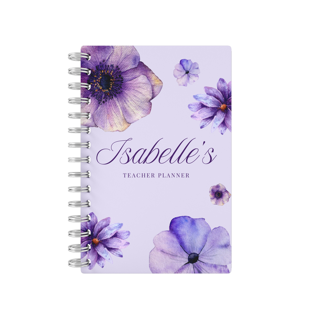 Purple Flowers - Teacher Planner