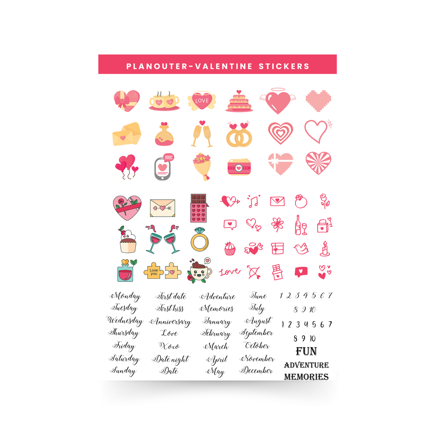 Valentine Stickers Sheet