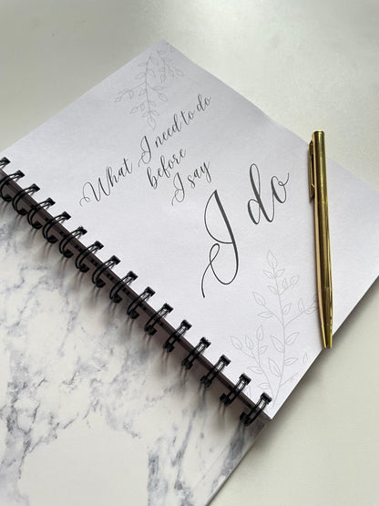 What I need to do before I say I do Marbles Gold Foil Wedding Planner